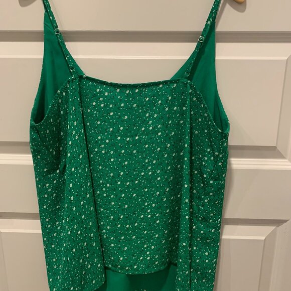 Vintage Banana Republic Green Floral Spaghetti Strap Tank Top - Picture 3 of 5